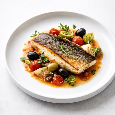 Image of Braised Sea Bass W Olives Zwt 8