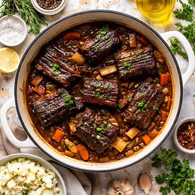 Image of Costillas cortas estofadas sin lácteos