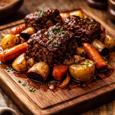 Image of Braised Short Ribs with Root Vegetables