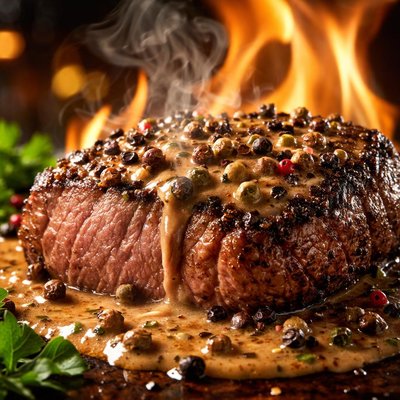 Image of Brandy Flamed Peppercorn Steak