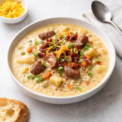 Image of Brats and Beer Cheddar Chowder