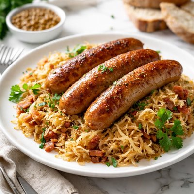 Image of Bratwurst and Sauerkraut Supper
