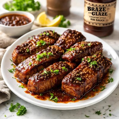Image of Braze and Glaze Country Style Ribs and Sauce