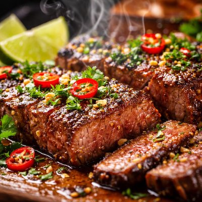 Image of Brazilian Marinated Steaks with Chile Lime Sauce