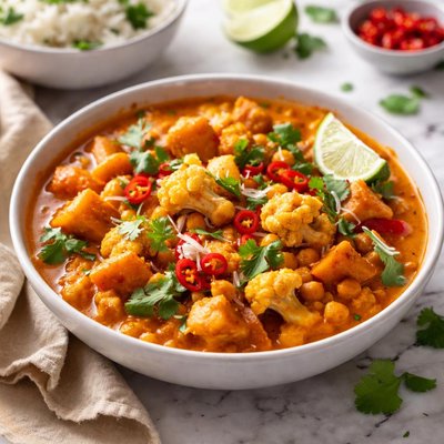 Image of Brazilian Vegetable Curry with Spicy Tomato and Coconut Sauce