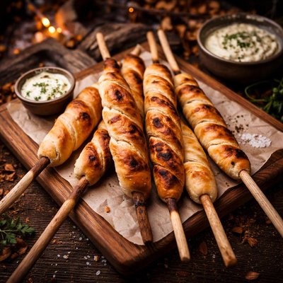 Image of Bread Baked Over the Bonfire Danish Snobroed
