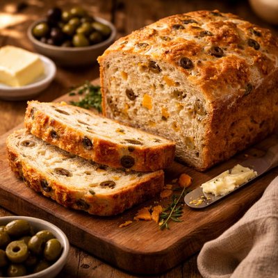 Image of Bread Machine Cheddar Olive Bread