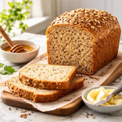 Image of Bread Machine Cracked Wheat Flax Seed Bread
