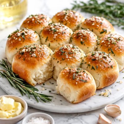 Image of Bread Machine Garlic N Rosemary Dinner Rolls