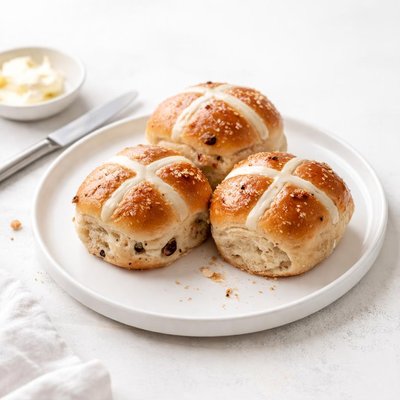 Image of Bread Machine Hot Cross Spice Buns