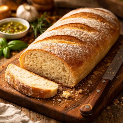 Image of Bread Machine Italian Bread Baked in Oven