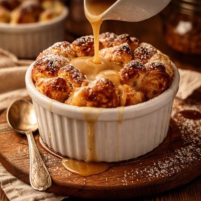 Image of Bread Pudding Souffle with Whiskey Sauce
