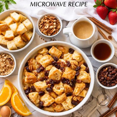 Image of Bread Pudding with Bourbon Sauce Microwave Recipe