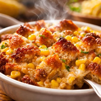 Image of Bread Pudding with Corn