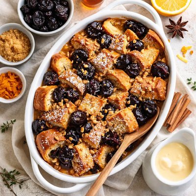 Image of Bread Pudding with Drunken Prunes