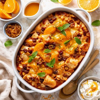 Image of Bread Pudding with Orange Sauce