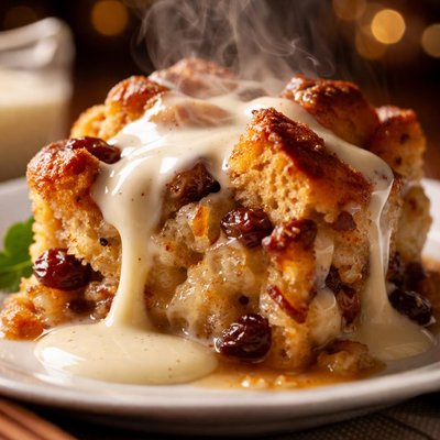 Image of Bread Pudding with Vanilla Sauce