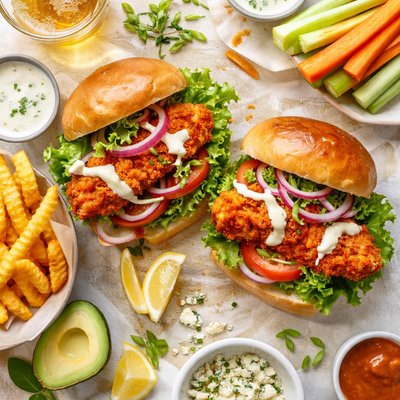 Image of Breaded Buffalo Chicken Sandwiches for Two