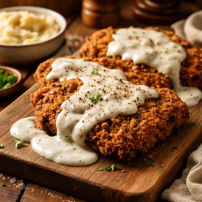 Image of Breaded Fried Cube Steak and Milk Gravy