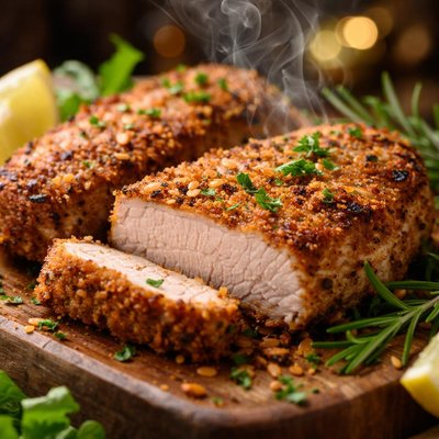 Image of Chuletas de cerdo empanizadas sin lácteos