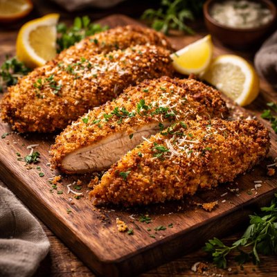 Image of Breaded Turkey Cutlets with Asiago
