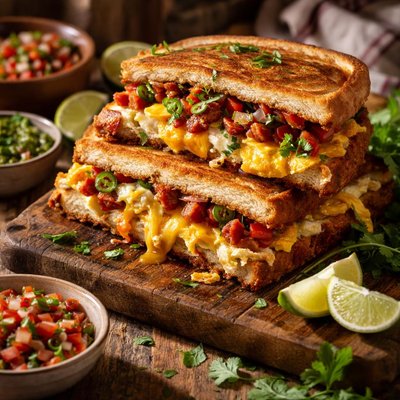 Image of Breakfast Grilled Cheese Mexican Style