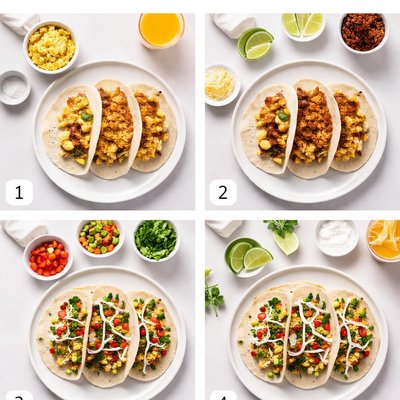 Image of Breakfast Tacos Step by Step 4 Kids
