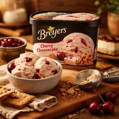Image of Breyers Ice Cream Cherry Cheesecake