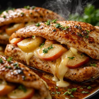 Image of Brie and Apple Chicken Breasts