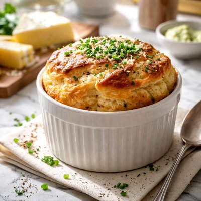 Image of Brie and Cheddar Souffle