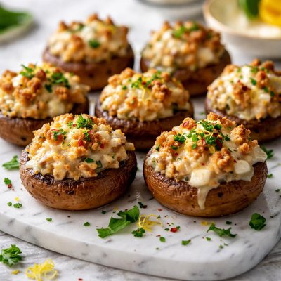 Image of Brie and Crab Stuffed Mushrooms