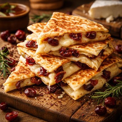 Image of Brie and Dried Cranberry Quesadillas