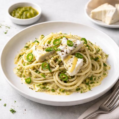 Image of Brie and Green Chilie Sauce for Pasta