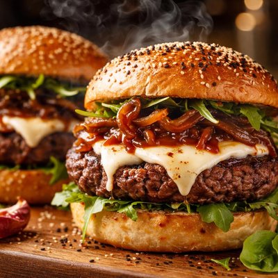 Image of Brie and Shallot Parisian Burgers