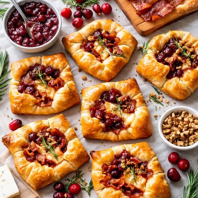 Image of Brie Bacon and Cranberry Pastries