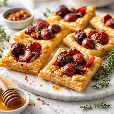 Image of Brie Cheese Grape and Pepperoni Puff Appy