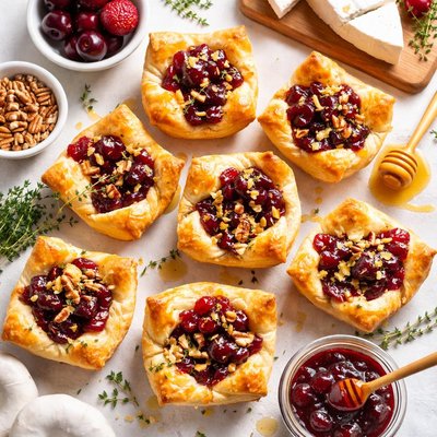 Image of Brie Cherry Pastry Cups