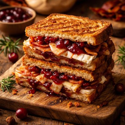 Image of Brie Cranberry and Bacon Panini