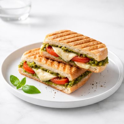 Image of Brie Pesto and Tomato Panini