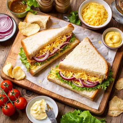 Image of British Style Cheese and Onion Sandwich for 2