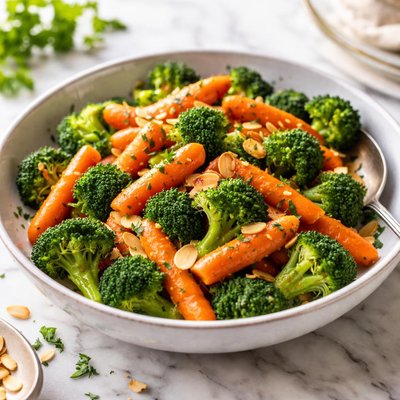 Image of Broccoli and Baby Carrots with Toasted Almonds