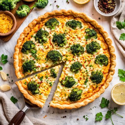 Image of Broccoli and Cheese Pie Quiche