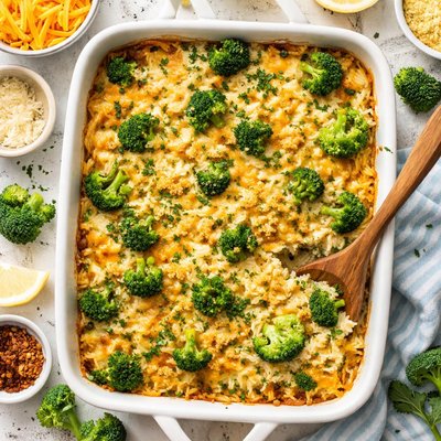 Image of Broccoli and Cheese Rice Casserole