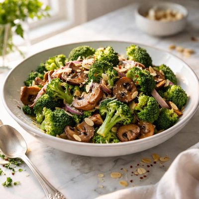 Image of Broccoli and Mushroom Salad