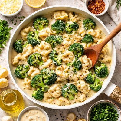 Image of Broccoli and Tortellini Alfredo