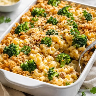 Image of Broccoli and Tuna Macaroni and Cheese Casserole