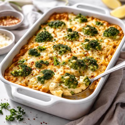 Image of Broccoli and Two Cheese Casserole