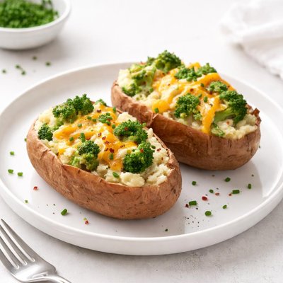 Image of Broccoli Cheddar Twin Stuffed Potatoes
