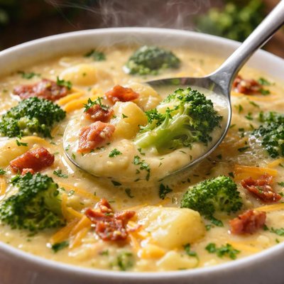 Image of Broccoli Cheese and Potato Soup