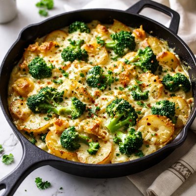 Image of Broccoli Cheese Skillet Potatoes